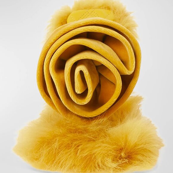 Burberry Rose Shearling Mule Sandals - Picture 2 of 5